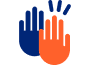 Hands Orange Blue